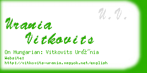 urania vitkovits business card